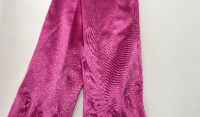 Перчатки атласные розовые