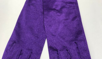 Перчатки атласные фиолетовые-09