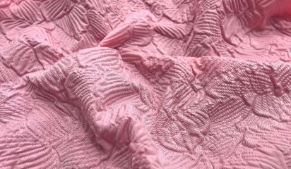 Жаккард розовый с растительным орнаментом ЖК-59208/1