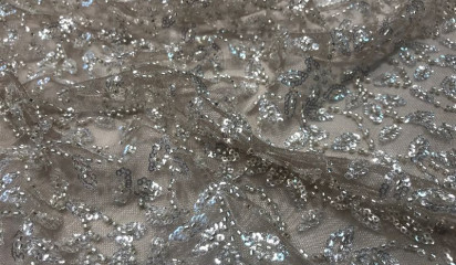 Сетка  расшитая телесная С - 25/2