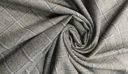 Костюмная ткань серая в клетку КМ-12211