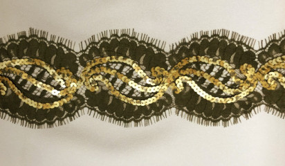 Кружево узкое зеленое  KR 1364