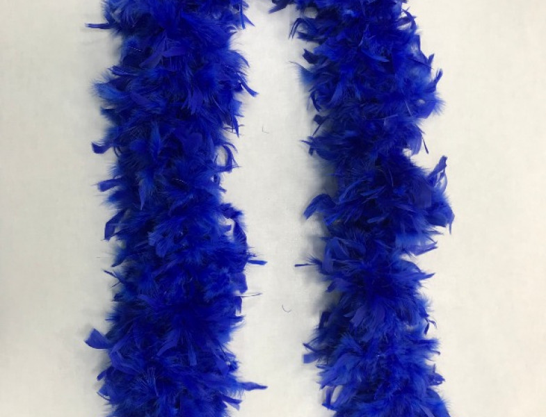 Боа шанделла (перо петуха) цвет синий  БОА-1