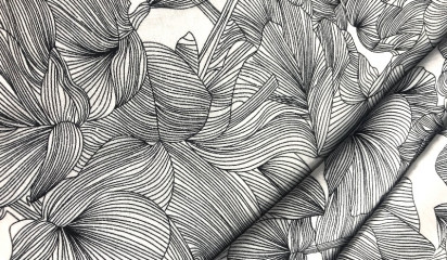 Плательная с черно-белым принтом ПЛ-0901