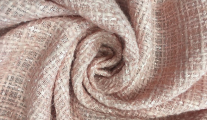 Костюмный твид розовый с люрексовой нитью КМ-470/4