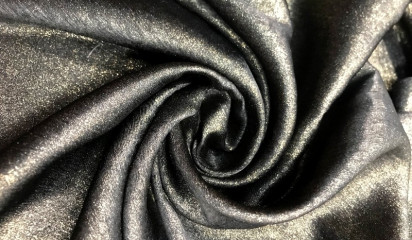 Ткань плательная черная с золотым напылением ПЛ-026/2