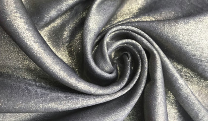 Ткань плательная серая с золотым напылением ПЛ-026/4