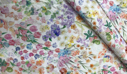 Лен с цветочным принтом Л - 9154396