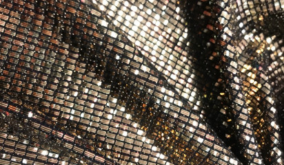 Трикотаж черный с золотым напылением ТР-356/1