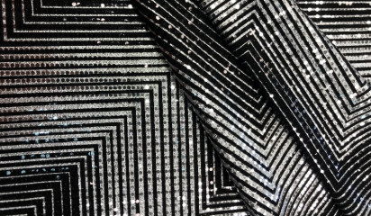 Трикотаж черный с серебряным напылением ТР-364