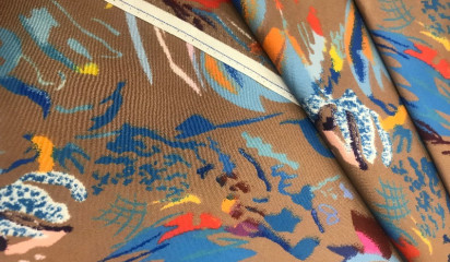 Плательная вискоза с абстрактным принтом ХБ - 5239