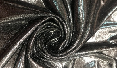 Трикотаж "Бизо" черный с серебряным напылением ТР - 366