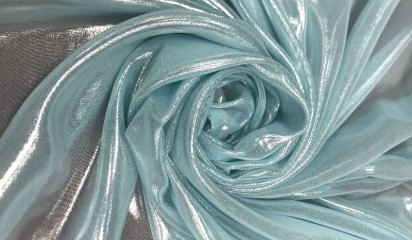 Шифон голубой с серебристым напылением Ш - 261