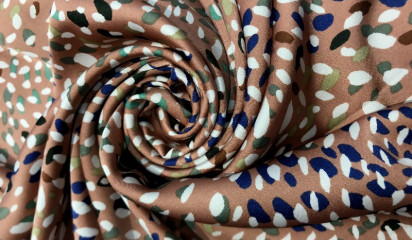 Атлас - стрейч с мелким принтом А - 5518