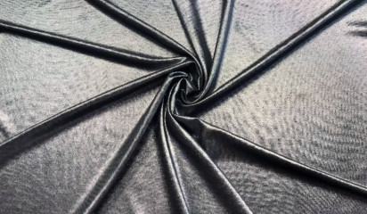 Сетка-стрейч черная с серебристым напылением С - 003