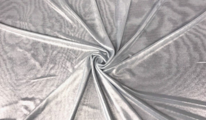 Сетка-стрейч белая с серебристым напылением С - 003