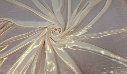 Шифон бежевый с золотистым напылением Ш - 261