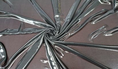 Шифон черный с серебристым напылением Ш - 261