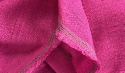 Плательный лен розовый 064