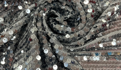 Сетка стретч с пайетками