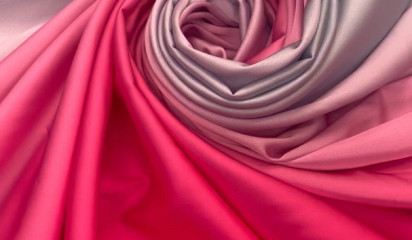 Атлас градиент Голубо-розовый А-253