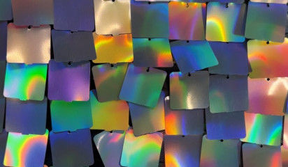 Сетка с крупными пайетками голографика С-438