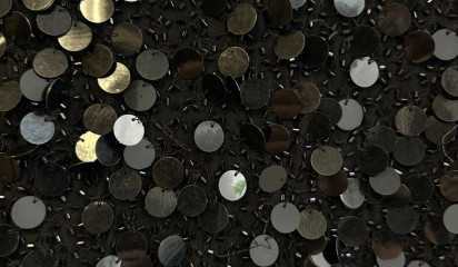 Шелк с пайетками черный ШЛ-092