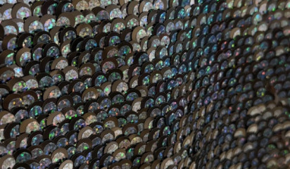 Сетка с голографическими пайетками с напылением С-284