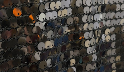 Сетка с пайетками черная С-239