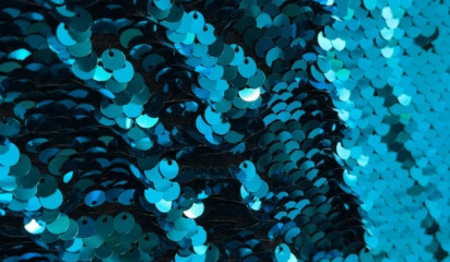 Сетка с двусторонними пайетками синий-голубой С-408