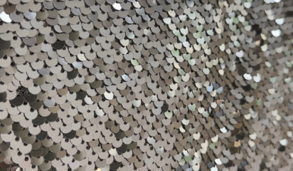 Пайетки на сетке серебро С-832