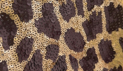 Сетка с пайетками леопард С-425