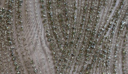 Сетка с блестками золото С-450