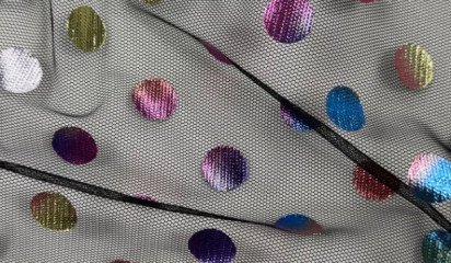 Сетка декоративная черная в горох С-357/4