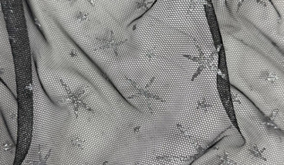 Сетка декоративная черная звезды С-357/3