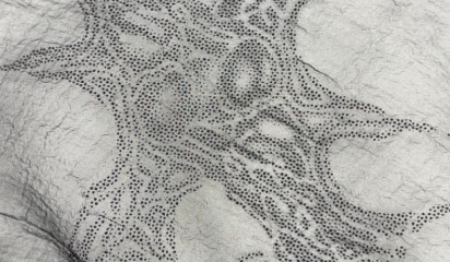 Органза черная с напылением ОР-115