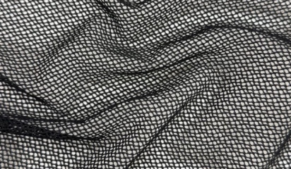 Сетка-стрейч декоративная черная С-20505