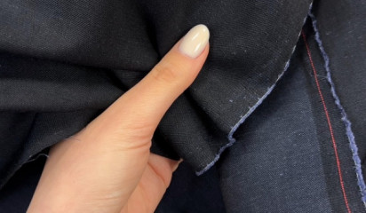 Костюмная ткань темно-синяя КМ-10158