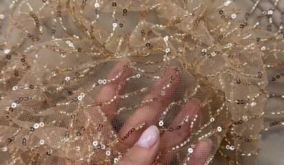 Сетка расшитая с пайетками С-444/1