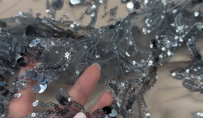 Сетка расшитая с пайетками С-443/2