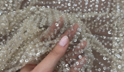 Сетка расшитая с пайетками С-447