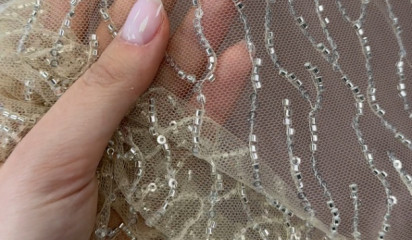 Сетка расшитая с пайетками С-441/3