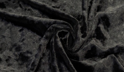 Бархат стрейч крэш черный Б-002