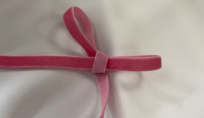 Тесьма бархатная неэластичная розовая