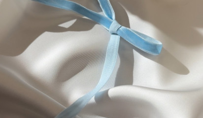 Тесьма бархатная неэластичная голубая