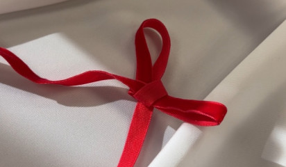 Тесьма бархатная неэластичная красная