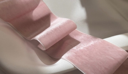 Тесьма бархатная неэластичная розовая широкая