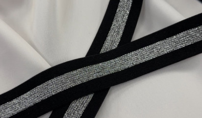 Тесьма эластичная узкая черная