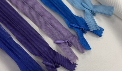 Потайная молния в ассортименте синие тона 20см