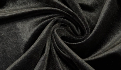 Бархат стрейч черный Б-001